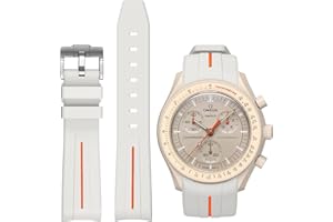 BONACE Correa para Omega x Swatch MoonSwatch/Rolex Watch/SEIKO Watch de 20 mm,Correa de repuesto de silicona para reloj Omega X Swatch Moonswatch Speedmaster sin espacio