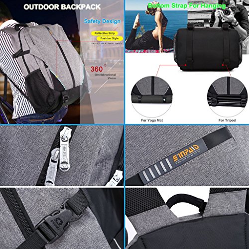XSY Multifunktions 14″ 15″ Notebook Laptop Rucksack mit Anti Diebstahl Business Computer Arbeit Rucksäcke Schulrucksack - 6