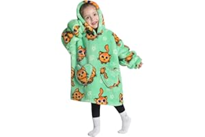 NUANHOM Wearable Blanket Hoodie for Kids Toddlers Super Warm Cozy Oversized Hooded Blanket Sweatshirt with Pocket for Little Girls Boys