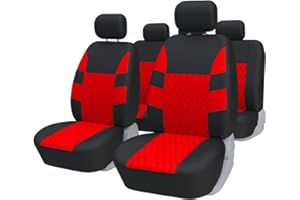 ‎TOYOUN TOYOUN Sitzbezüge Auto Set Universal Autositzbezüge Sitzschoner Auto Schonbezug Autositz Rot für Vordersitze und Rücksitze