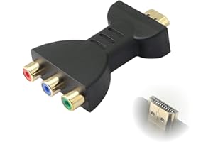 VMOJO Adapter HDMI-Stecker auf 3RCA-Buchse Adapter, überträgt analoge Component-Videosignale (YPbPr) AV-Komponenten-Konverteradapter für HDTV-DVD und die meisten LCD-Projektoren (Rot, Blau, Grün)