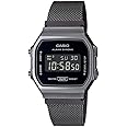 Casio Unisex 37.00mm Quartz Watch with Black Digital dial and Black Metal Bracelet Strap A168WEMB-1BEF