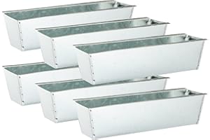 Posten Anker Lot de 6 jardinières pour palettes européennes - En zinc - 38 x 9 x 13 cm - Résistant au gel et aux intempéries - Pour l'extérieur et l'intérieur