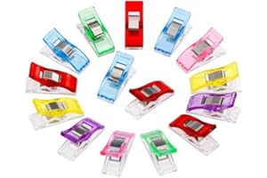 MAGIDEAL 50pcs merveille clips quilting accessoires multicolore goupilles de quilting clips en plastique pinces pour la fabrication de couture, multicolore