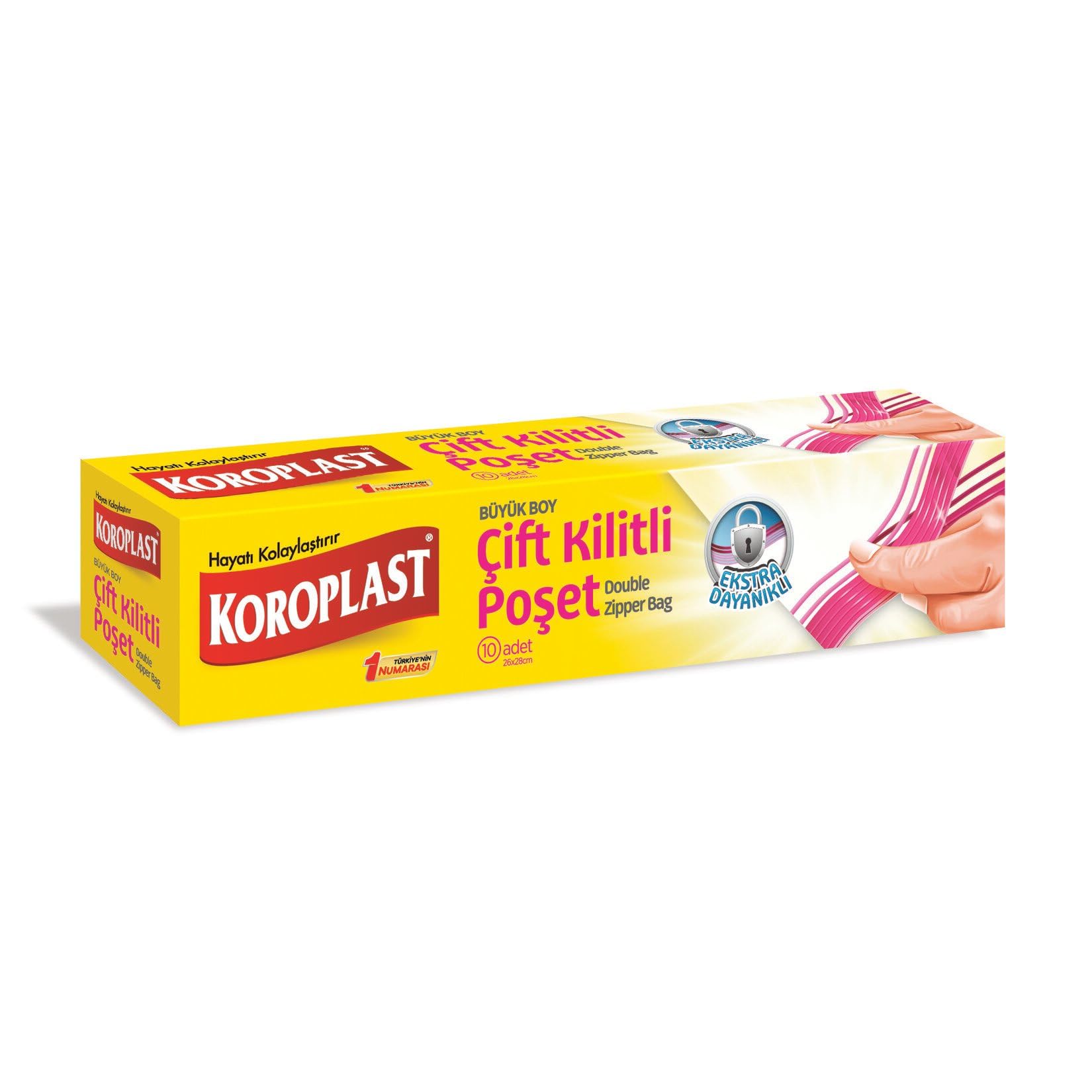 Tekrar Kullanılabilir Büyük Çift Kilitli Dondurucu Poşeti 10'lu 24x28cm, Sızdırmaz & Dayanıklı, Şeffaf, BPA İçermez Dondurucu Torbası, Sebze, Balık, Çorba, Sos, Buzdolabı, Derin Dondurucu