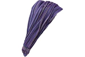 Gheri Cotton Elastic Hippie Bohemian Bandana Headband Striped Purple