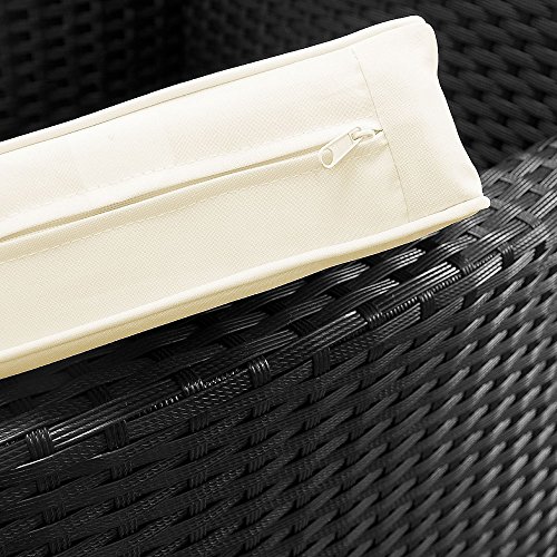 PolyRattan Sitzgruppe 4+1 STAPELBAR Gartenmöbel Lounge Sitzgarnitur Garten Gartenset Essgruppe Rattan