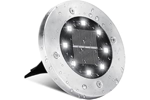 BrizLabs solarne lampy ogrodowe, 1 szt., zewnętrzne solarne lampy podłogowe LED, zasilane energią słoneczną, oświetlenie ścieżki, wodoszczelność IP65, do trawnika, ścieżki, patio, krajobrazu,