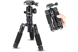 Koolehaoda Mini trépied Portable en Alliage d'aluminium Hauteur 51 cm avec rotule 360 ​​degrés et Sac pour Appareil Photo Reflex numérique, caméscope vidéo. Charge jusqu'à 5 kg - (H-50)