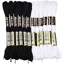Lot De 20 écheveaux De Fil à Broder Panaché - 160 M Total - 6 Brins Pour Point De Croix Et Bracelets