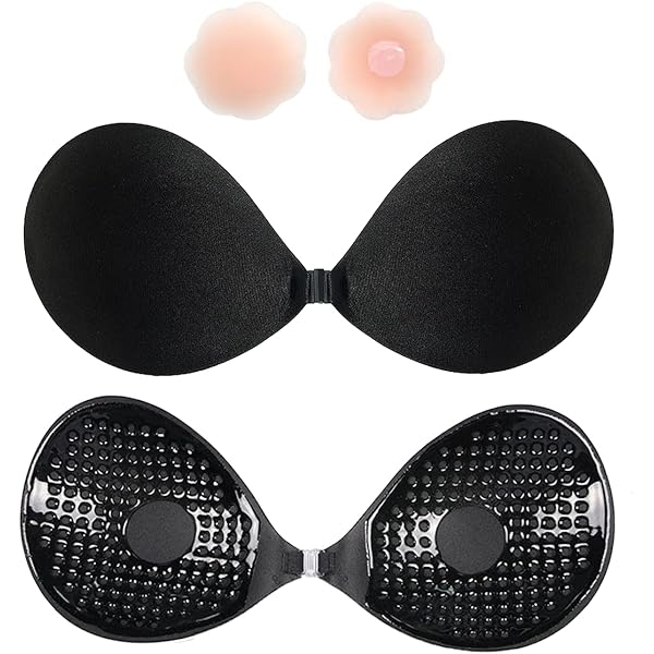 Egussi Zelfklevende beha, push-up beha zonder bandjes, herbruikbare onzichtbare rugloze ademende beha, 10 stuks, dubbelzijdig plakband voor kleding, nude, B Egussi Zelfklevende beha, push-up beha zonder bandjes, herbruikbare onzichtbare rugloze ademende beha, 10 stuks, dubbelzijdig plakband voor kleding, nude, B