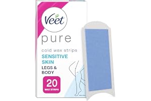 Veet Pure Wax Strips, Känslig hud, 20 st - vaxremsor för Ben och kropp