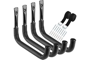 HEAVDACE Ganchos para Kayak de Almacenamiento de Garaje, 39 cm, Soporte de Pared para Tabla de Surf, Paquete de 4 Perchas de Canoa Resistentes, Cada Gancho Carga máxima de 45 kg