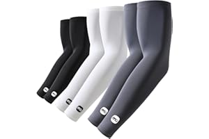 ROCK TAKIN UV Sonnenschutz Arm Sleeve Gaming für Herren Damen, UPF 50+ Kühlung Armstulpen Sommer Kompression Tattoo Armlinge Unisex Armwärmer für Radsport Basketball Golf Baseball Fußball – 3 Paar