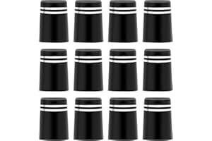 Lot de 12 Viroles de Golf, Viroles Coniques de Golf Noires 370 Ferrule Club de Golf pour Tiges Coniques en Fer avec Deux Anneaux de Garniture Argentés
