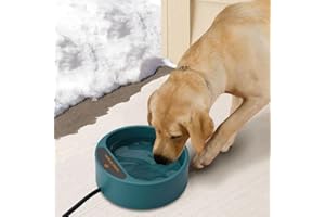Namsan Beheizter Wassernapf für Hunde, Beheiztes Frostschutz Tränkebecken, Anti-Bite-Schlauchwickel Kabel (165cm), 2.2 L Beheizbarer Wassernapf für Hunde/Katze/Hasen/Hühner im Winter