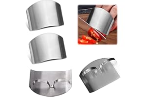 AYNKH 2PCS Kitchen Gadgets Finger Guard, Stainless Steel Hand Protector Ring Safety Shield for Meat Vegetable Fruit Slicing Dicing Chopping Cutting