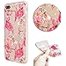 Produktbild Xifanzi Weich Silikon Hülle für iPhone 8 iPhoe 7 4.7" Glitzern Glitter Bling Bling Relief Design Rot Flamingo Blumen Malerei Muster Flexible Etui Klar Hülse Gummi Handytasche Handyhülle