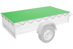 Wiesenfield Anhängernetz 2 x 3 m feinmaschig Ladungssicherungsnetz Abdecknetz für Anhänger Sicherungsnetz mit Spanngummi wetterfest