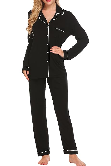 Pyjama Femme Été Ekouaer - Lot De 2 Short & Haut Volanté - Taille S à XXL