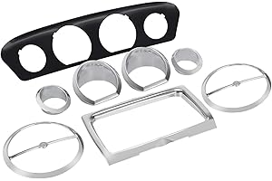 XMMT Chrome Inner Fairing Trim Speedometer Gauge Cover Kit for Harley Batwing Fairing Touring Electra Glide Street Glide Ultra Limited Tri Glide Models 2014-2023