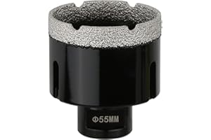 Vearter Carotteuse diamantée à sec de 55 mm, raccord fileté M14, scie cloche soudée sous vide pour maçonnerie, découpe trou creux pour carrelage, marbre, granit, porcelaine, béton et pierre de quartz