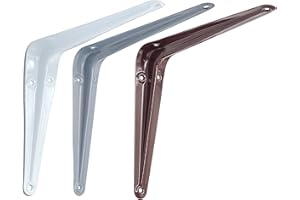 BRESKO Regalwinkel Regalträger Regalhalter Konsole Winkel Wandkonsole Regalhalterung (Weiß, 2 Stück - 250x200 mm)