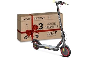 MASCOOTER Patinete Eléctrico Adultos Homologado DGT - Intermitentes & Regeneración de Batería al Frenar - 300W-600W MAX, 20km Autonomía - Frenos Eléctricos y de Disco AER - App Móvil