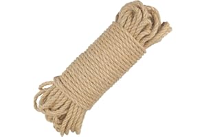 jijAcraft 5mm Corde de Jute, 20 Mètres Corde de Chanvre Naturel, Ficelle de Jute Naturelle, Corde de Jardin pour Jardinage Artisanat Emballage