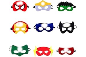 Yoimckay 9 Piezas Cartoon Anime Máscaras para Niños,Mascaras Niños de Dibujos Animados con Cuerda Elástica,Anime Mascaras Animales de Fieltro,Mascara Halloween Niños de Cosplay,Fiesta,Navidad