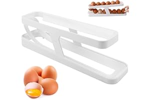 UKOFEW Porta Uova da Frigo，Contenitore Uova Frigorifero，doppio Strato Di Grande Capacità Portauova Frigorifero Con Design A Rotolante Automaticaper Armadi da Cucina, Frigoriferi, Dispense