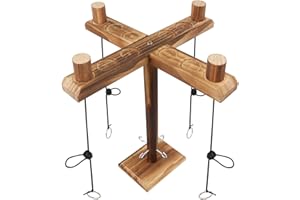 SOARFLY Hook and Ring Toss Game, Ring Toss Game for Adults 4 Player Hooks Ring Toss Game, Toss The Ring Wooden Party Games, Interactive Shot Hook Game Hooks and Ladders Game for Home Party