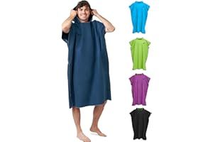 Fit-Flip Poncho de Surf Microfibre Femme et Homme – Serviette de Poncho Plage Adulte – pour la Natation, de Bain – Cabine pour Piscine
