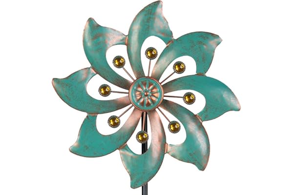 VEWOGARDEN Petit Moulin à Vent étanche en métal pour Cour et Jardin, 94 x 25,4 cm (Pale Simple)