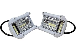 NEW WORLD MOTORING White LED Deck/Marine Lights (Set of 2) for Boat (Flood Light) 12V 18W