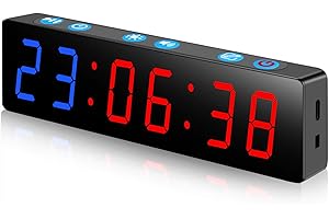 PELLOR Fitness Minuteur Portable Mini Timer Sport sans Fil Fixation Magnétique Minuteurs Musculation Horloge Tabata EMOM MMA Entrainement Outdoor Noir