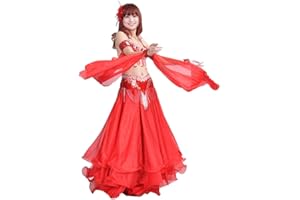YuanDian Donna Danza Del Ventre Prestazione Doppio Anello Maniche Paillette Flash Bracciali Accessori Tribale Arabo Orientale Belly Dance Maniche (Senza Gonne E Reggiseni)