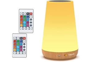 Lampka nocna LED, lampka nocna TAIPOW dla dziecka Pokój dziecięcy Sypialnia na zewnątrz, ściemniana lampa biurkowa z funkcją przyciemniania oczu ze zmianą koloru Touch Senor Pilot USB do ładowania (wielokolorowy)