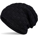 Hatstar Varm fodrad finstickad dambeanie-mössa | Herrmössa | med flätat mönster och mycket mjukt fleecefoder | unisex vinterm
