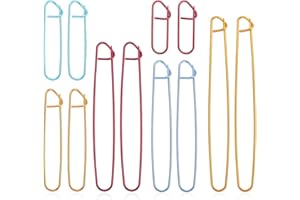 TSLRSA Titulares de Puntadas - 12Pcs Aluminio Agujas de Seguridad, Varias Puntada Accesorios Set, Marcadores de Puntada Tejida, para Mantas, Cuero, Ovillos de Lana y Otros Artículos de Punto