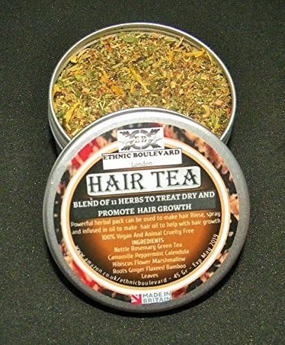 HAIR TEA RINSE - 11 HERBS TO TREAT DRY HAIR ISSUES AND PROMOTE HAIR GROWTH - Hair Tea - Natural conditioner for dry scalp and hair 100% Vegan No Chemicals
