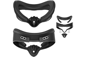 TRANSNOVO Face Cover Pad Interfaz Facial Compatible con Meta Quest 3S Accesorios, Almohadilla de Espuma de PU Resistente al Sudor con Protector Nasal, 4 Puertos de Ventilación para Mayor Flujo de Aire