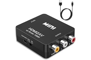 YOURKAY HDMI zu AV Adapter, 1080P HDMI auf Cinch Adapter,HDMI auf AV,AV HDMI Adapter,HDMI zu AV Konverter, HDMI auf RCA Video Audio Adapter Converter mit USB Ladekabel