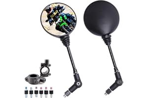 KEEPDSGN Specchietti Moto Omologati Universali Specchio Moto Pieghevoli Alluminio M10 M8 con morsetto manubrio da 7/8 "22 mm per Street Bike Sport Bike Scooter Cruiser Moto ATV.