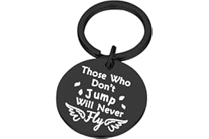 PLITI Skydiver Gifts Those Who Don't Jump Will Never Fly Skydiving Keychain Inspirational Gifts for Men