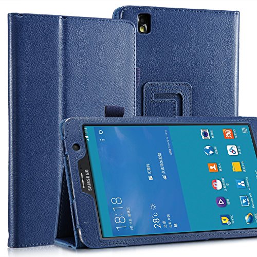 Invero® Premium Hülle Ledertasche umfasst Ständer Feature, Displayschutzfolie und Eingabestift Kugelschreiber für Samsung Galaxy Tab Pro 8,4 Zoll SM-T320 SM-T325 (Blau / Blue) - 5