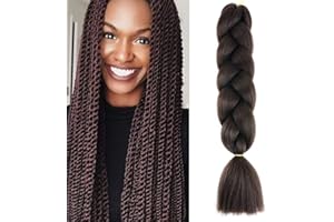 CYBELLEZA Treccine Extension Capelli Sintetici per Treccine Africane 1 Ciocche Trecce Jumbo Braiding Hair (Marrone medio)