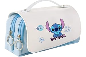 PADIEOE Stitch Pencil Case Zipper Smoothy Big Capacity Large Pencil Case with Handle Duarable School Pencil Case for Teenage Girls Boys Stationery Organizer Gift…