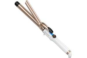 Hoson 25mm Curling Tongs, Long Barrel Curling Iron for Long Hair, Professional Ceramic Tourmaline Curling Wand, LCD Display with 9 Heat Setting(110℃ to 210℃ for All Hair Types, Glove Include)