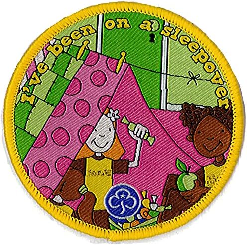Brownies Guide I've Been On A Sleepover Badge- With Pink Tent Design